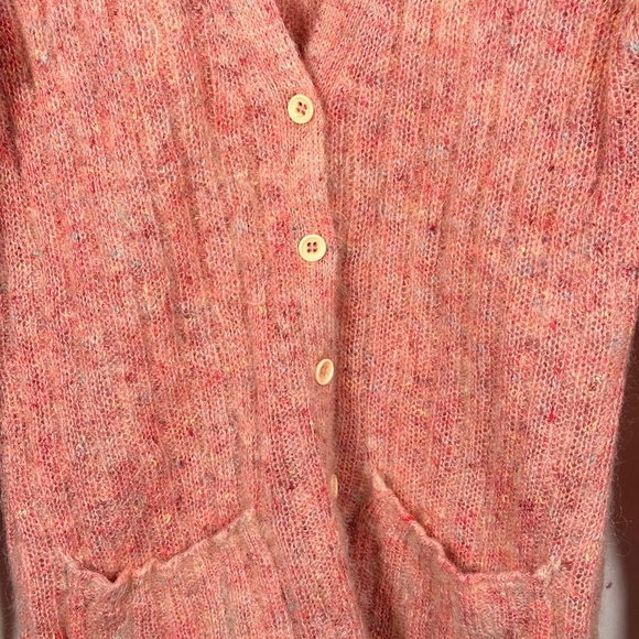 Crazy Horse womens cardigan mohair blend rib knit button front medium pink - Picture 8 of 13